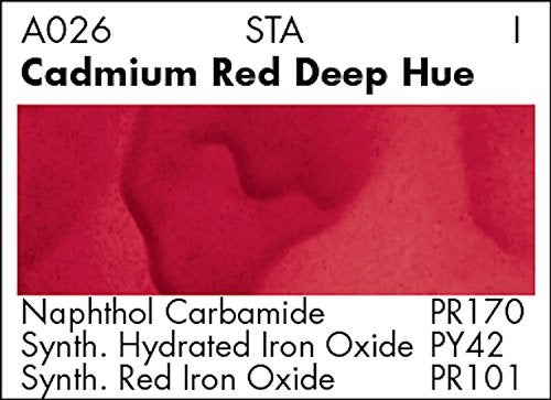 Grumbacher Academy Watercolor Paint, 7.5ml/0.25 Ounce, Cadmium Red Deep Hue (A026) - Image 2